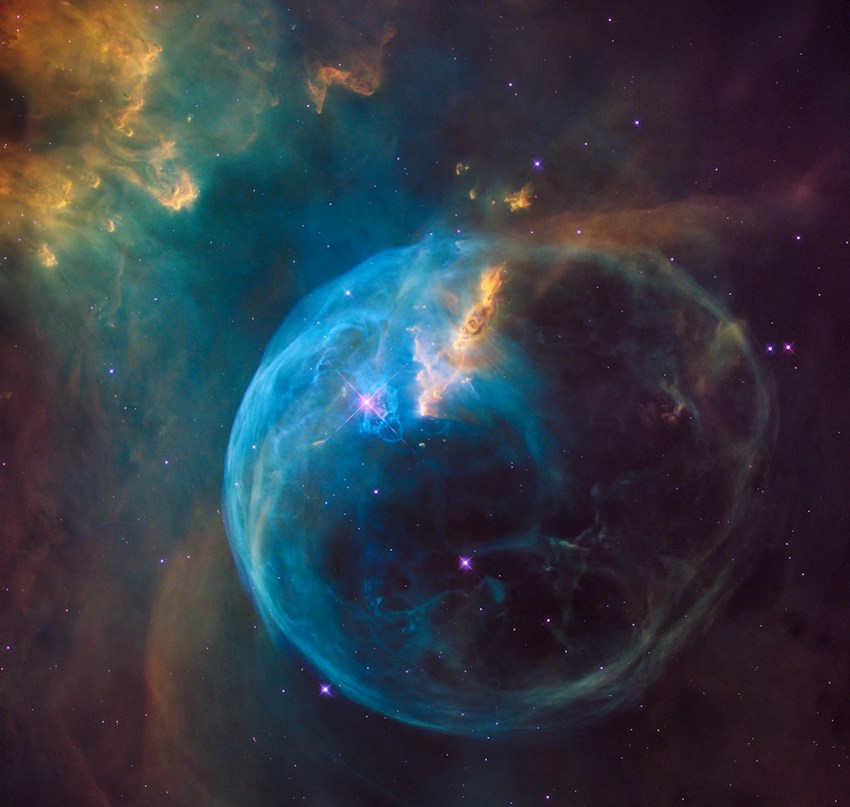 A nebula surrounded by stars in deep space